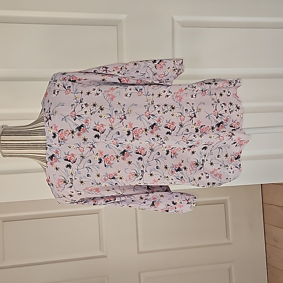 DYLAN RYAN Women Floral Tie Front Blouse Top Tunic Size M Botton Down - Picture 4 of 14